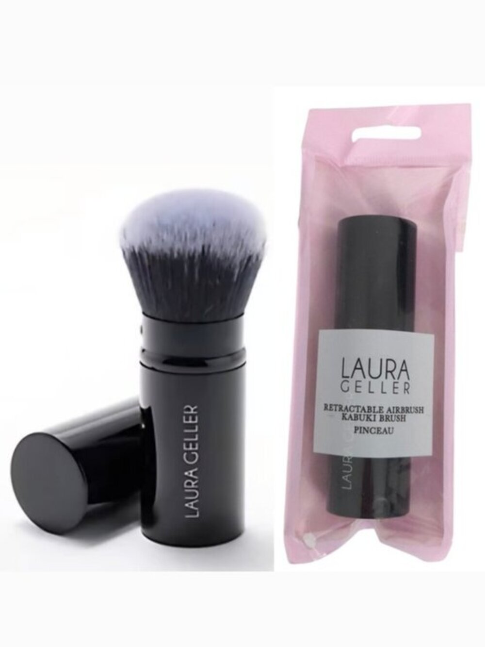 NWT Laura Geller Retractable Round Airbrush Kabuki Brush for Foundation &‎ Blush